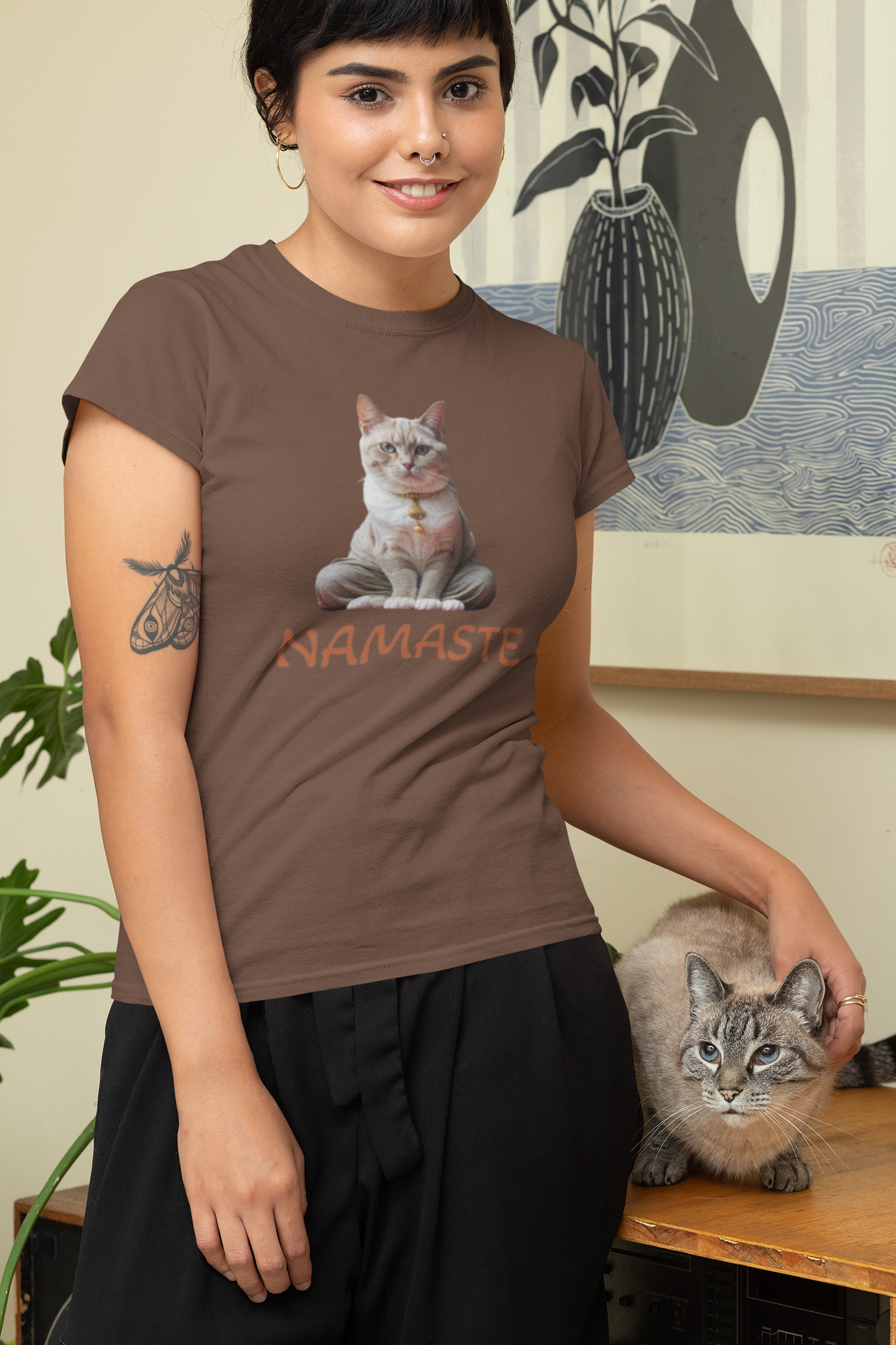 Cat Namaste t-shirt